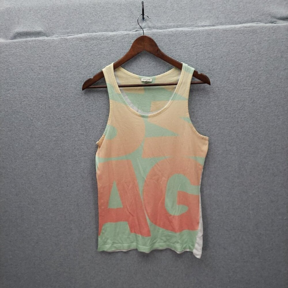 River Island Womens Pastel Graphic Print Tank Top S Cotton Blend Sleeveless Casu